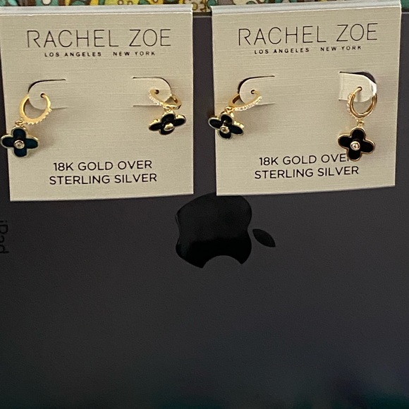 Rachel Zoe | Clover Dangle Small Hoop Earrings NWT - Picture 3 of 4